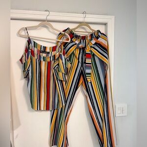 New York & Company Multicolor Striped Set